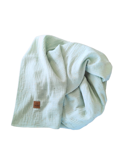 Swaddle Menta Claro Salpicaduras Doradas