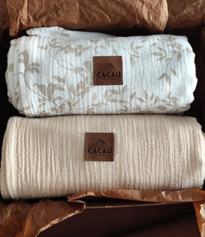 Conjunto Swaddles Folhagens e Baunilha