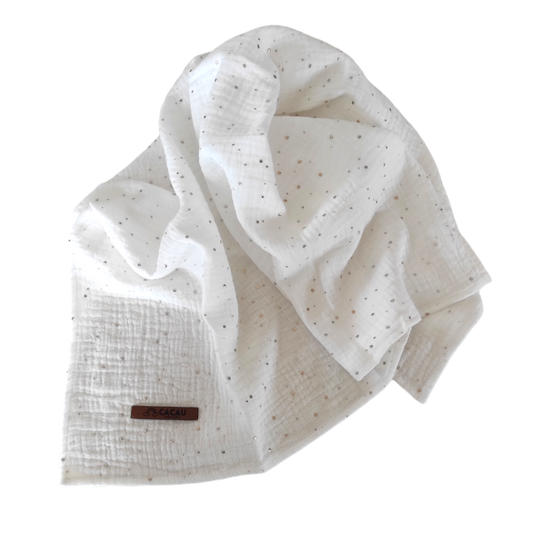Pañal Blanco Salpicaduras Doradas