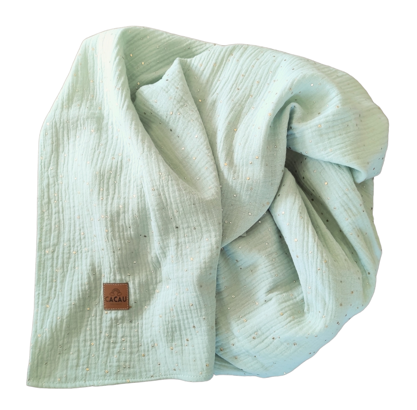Swaddle Menta Claro Salpicaduras Doradas